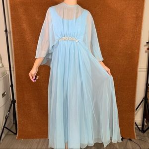 Vintage blue gown, size 2